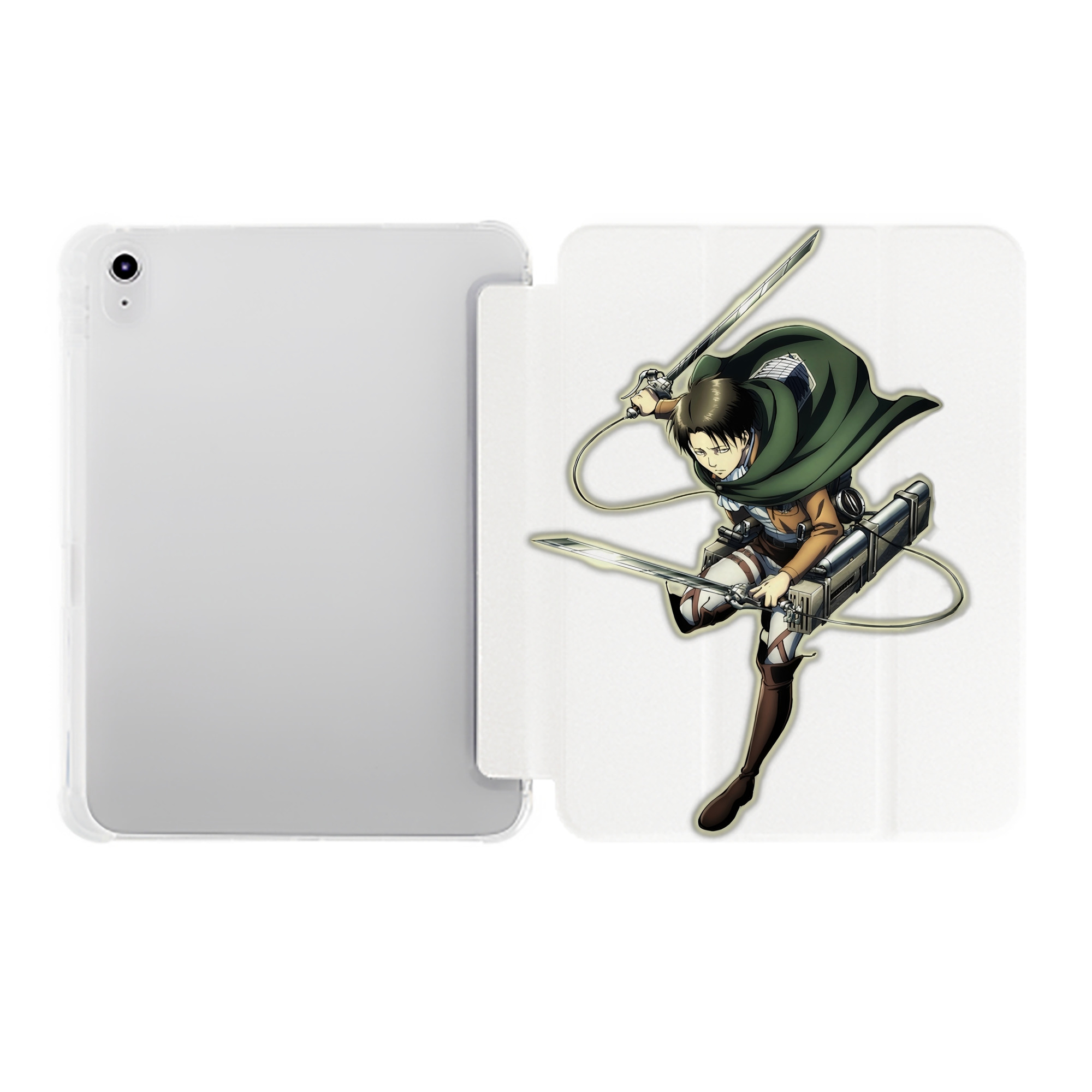 （画像用） 進撃の巨人 リヴァイ·アッカーマン Attack on Titan Levi Ackerman IPad ケース ペン収納付き 三つ折りスタンド PUレザー×シリコン 対応機種9.5/10.5/10.9インチ